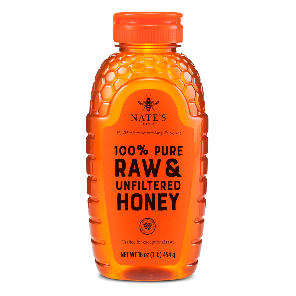 Nate's Honey bottle pour showing smooth, natural sweetness ready for everyday use.