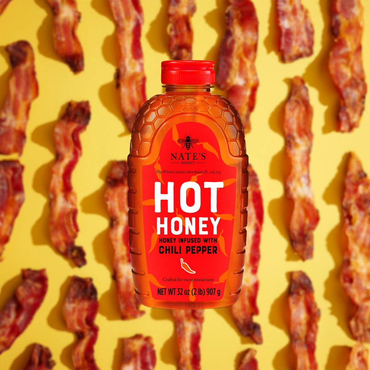 Nate's Hot Honey 32oz bottle perfect for entertaining.