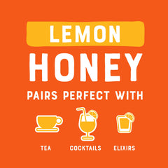 Nate's Lemon Honey cocktail glass shows versatile drink option.