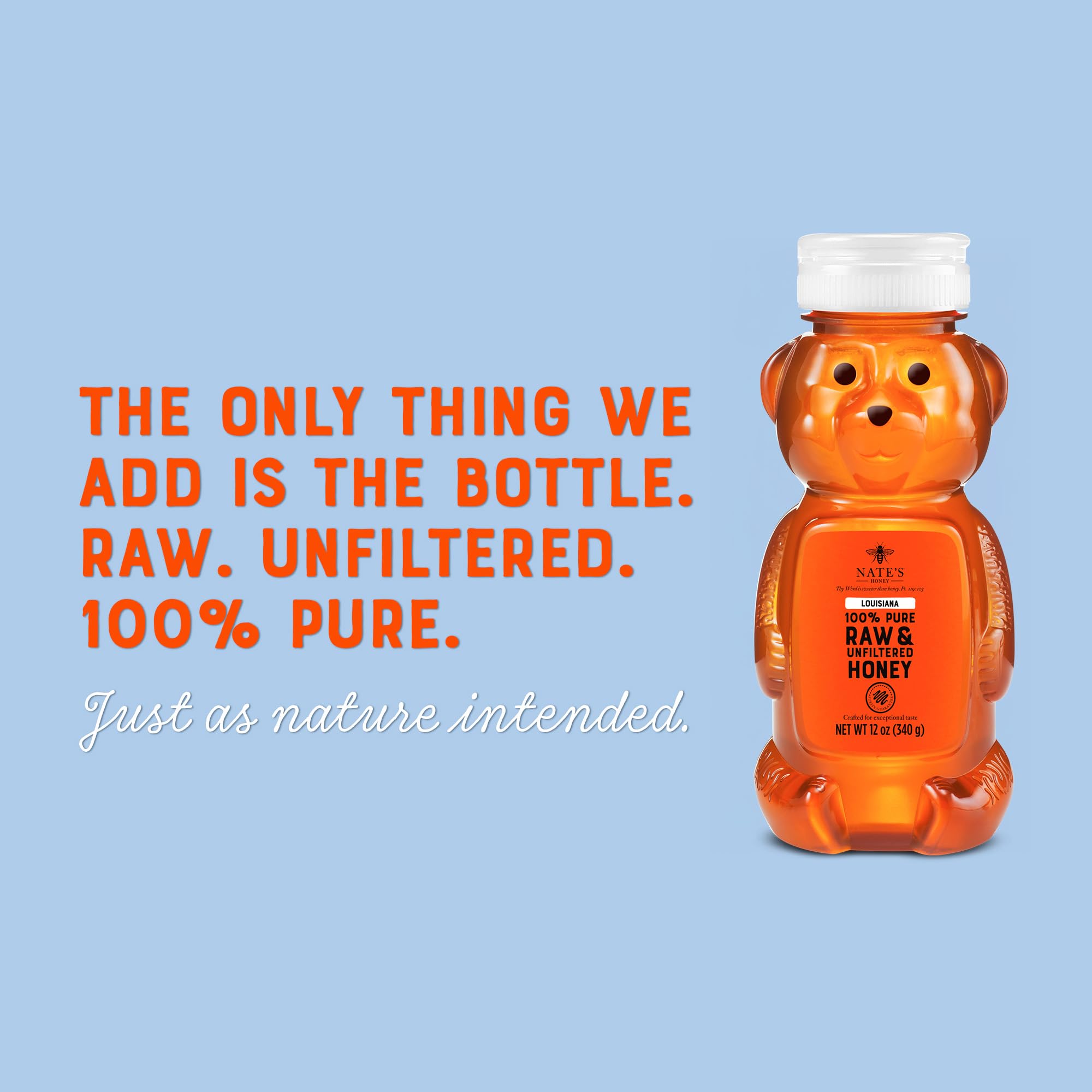 Nate's Honey Louisiana raw honey bear dessert glaze adds natural shine