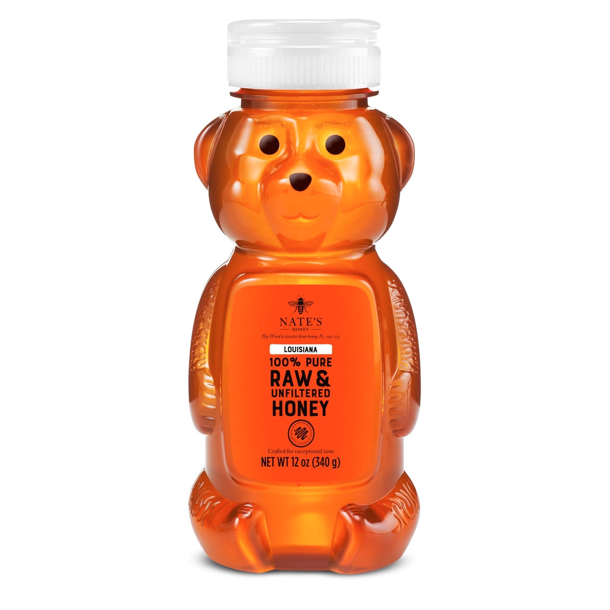 Nate's Honey Louisiana raw honey bear pour for everyday cooking and sweetening