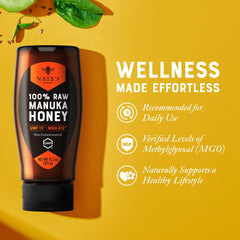 Nate's Manuka honey amber glow; rich texture may enhance morning rituals.