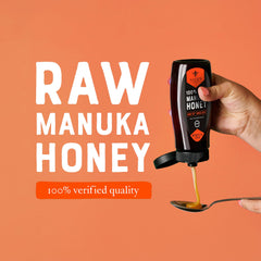 Nate's Honey Manuka honey in glass bottle highlights purity