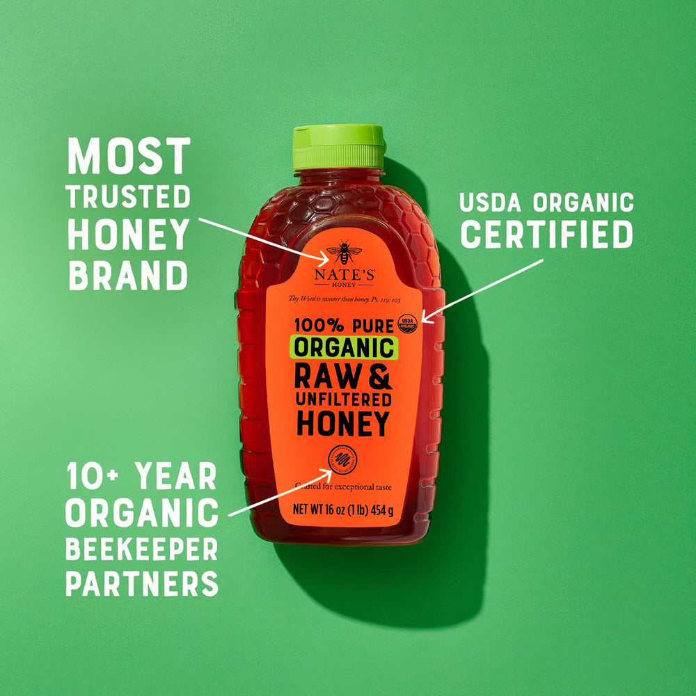 Nature Nate's honey on toast drizzle adds fragrant sweetness to everyday meals.