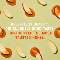 Nate's Honey pollen visible close-up emphasizes natural goodness and depth of flavor.