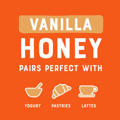 Latte prepared with Nate's Vanilla Honey adds a smooth vanilla note.