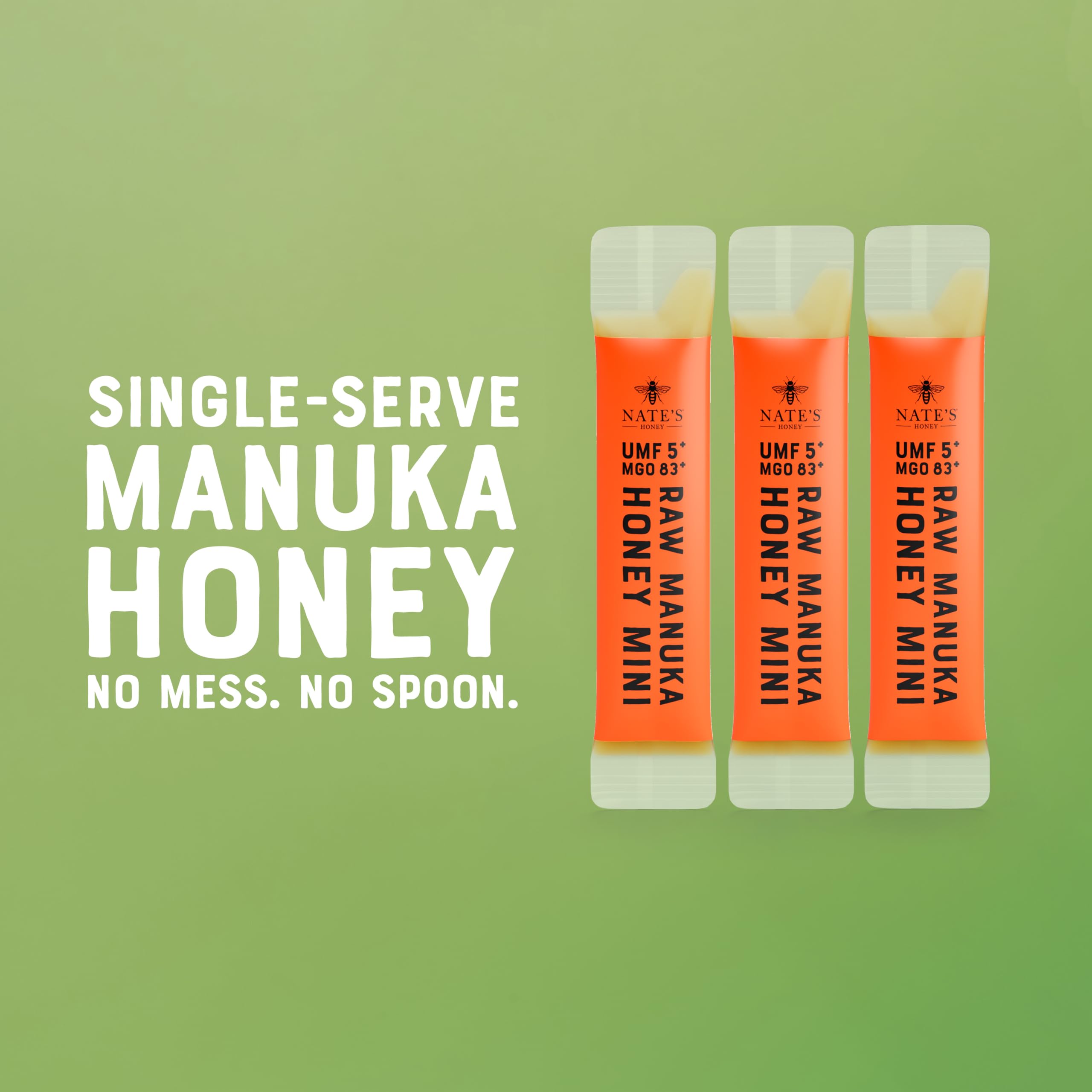 Nate's Manuka Honey Minis UMF-5 certified honey confirms purity and authenticity.