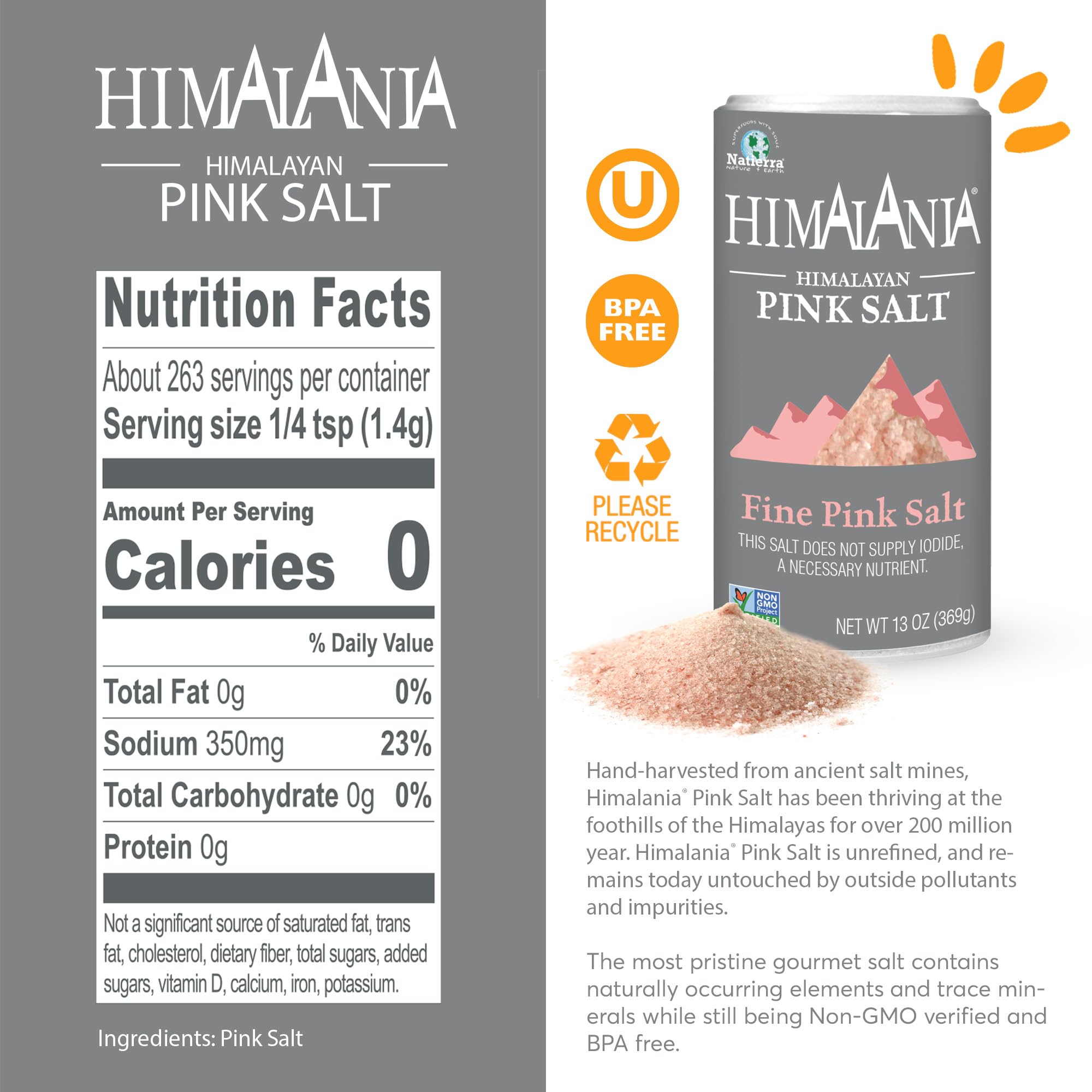 Natierra Himalania Pink Salt closeup of crystals highlighting natural minerals and color