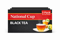 National Cup Black Tea front view with tagless bags for quick brew
