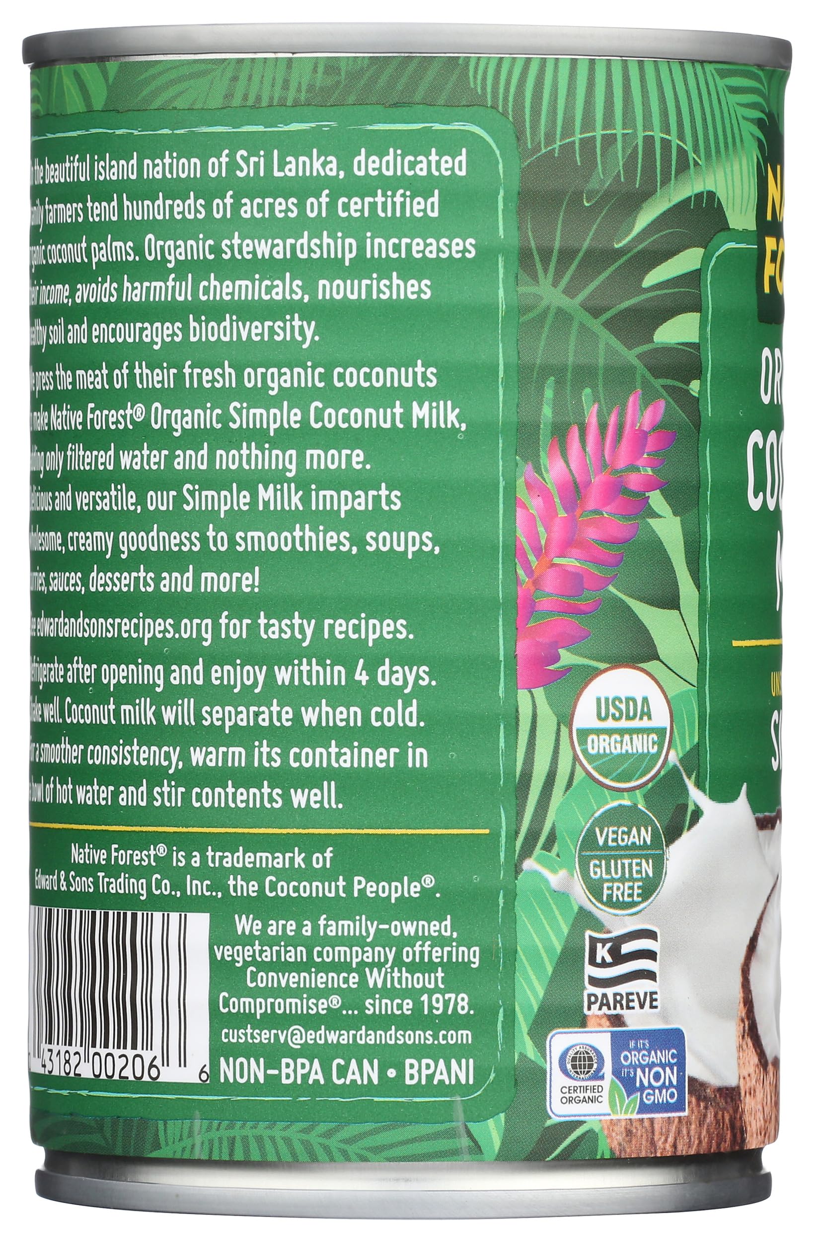 Native Forest coconut milk dairy-free milk substitute for vegan and gluten-free kitchens.