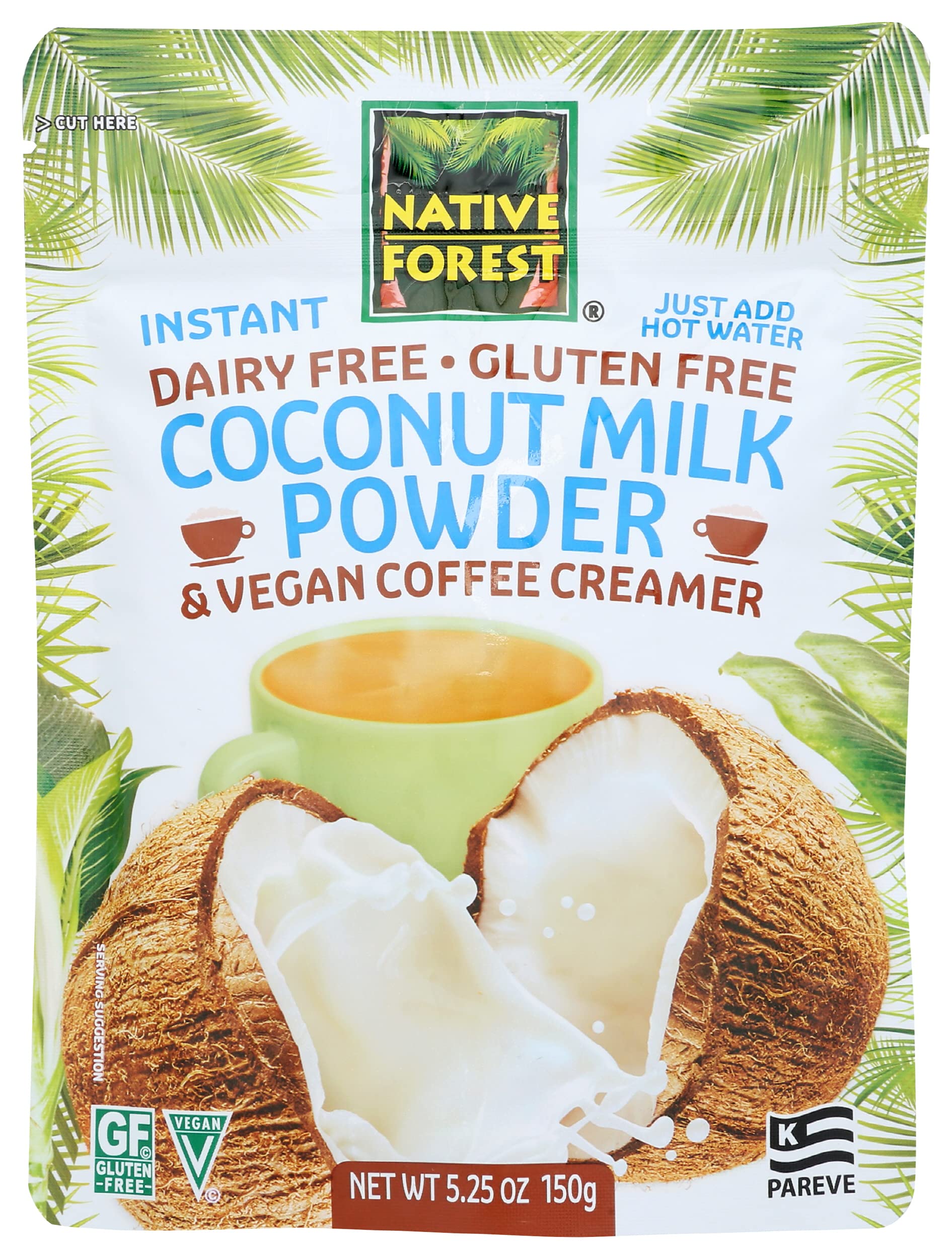 Native Forest coconut milk powder packaging showing convenient dairy-free option for meals.