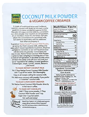 Native Forest coconut milk powder scoop and jar for easy measuring in sauces and coffees.