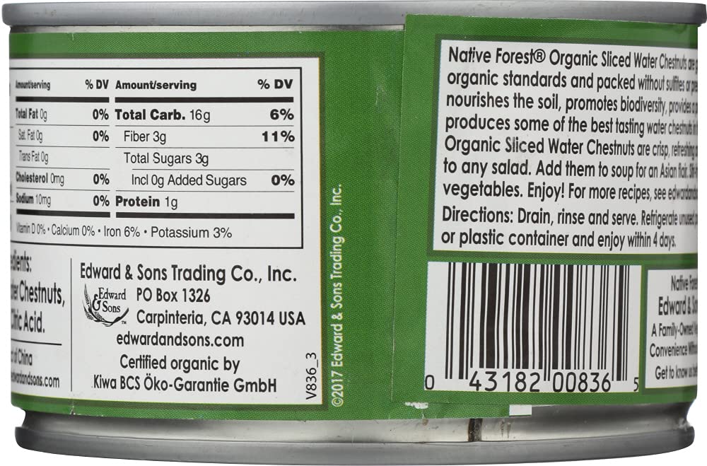 Native Forest Organic Sliced Water Chestnuts in soup idea for light broth.