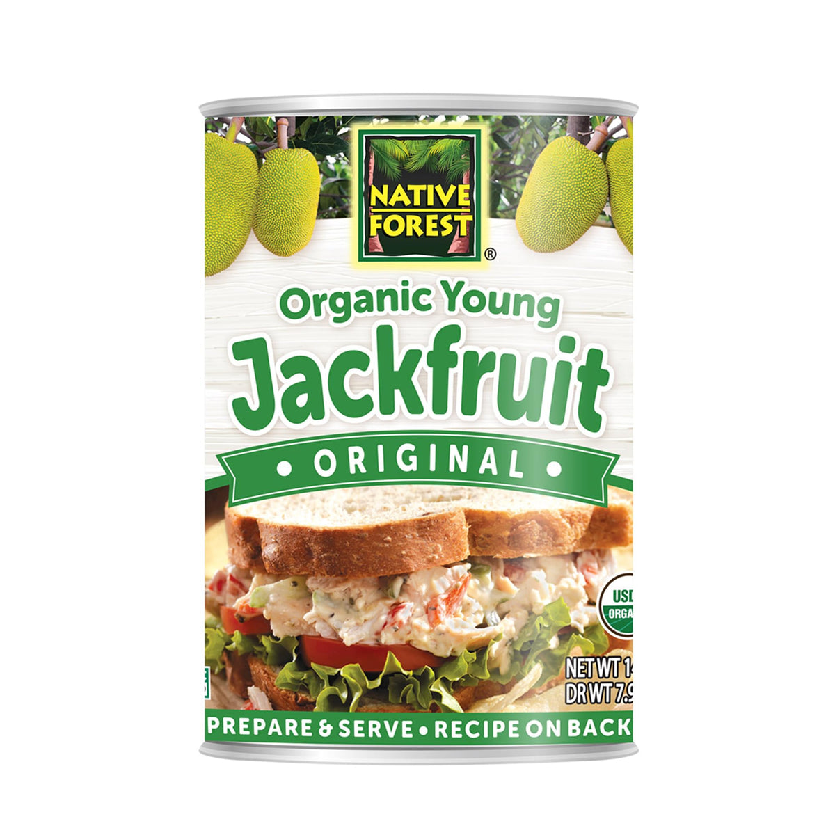 Native Forest Organic Young Jackfruit can front, ready for versatile vegan meals.