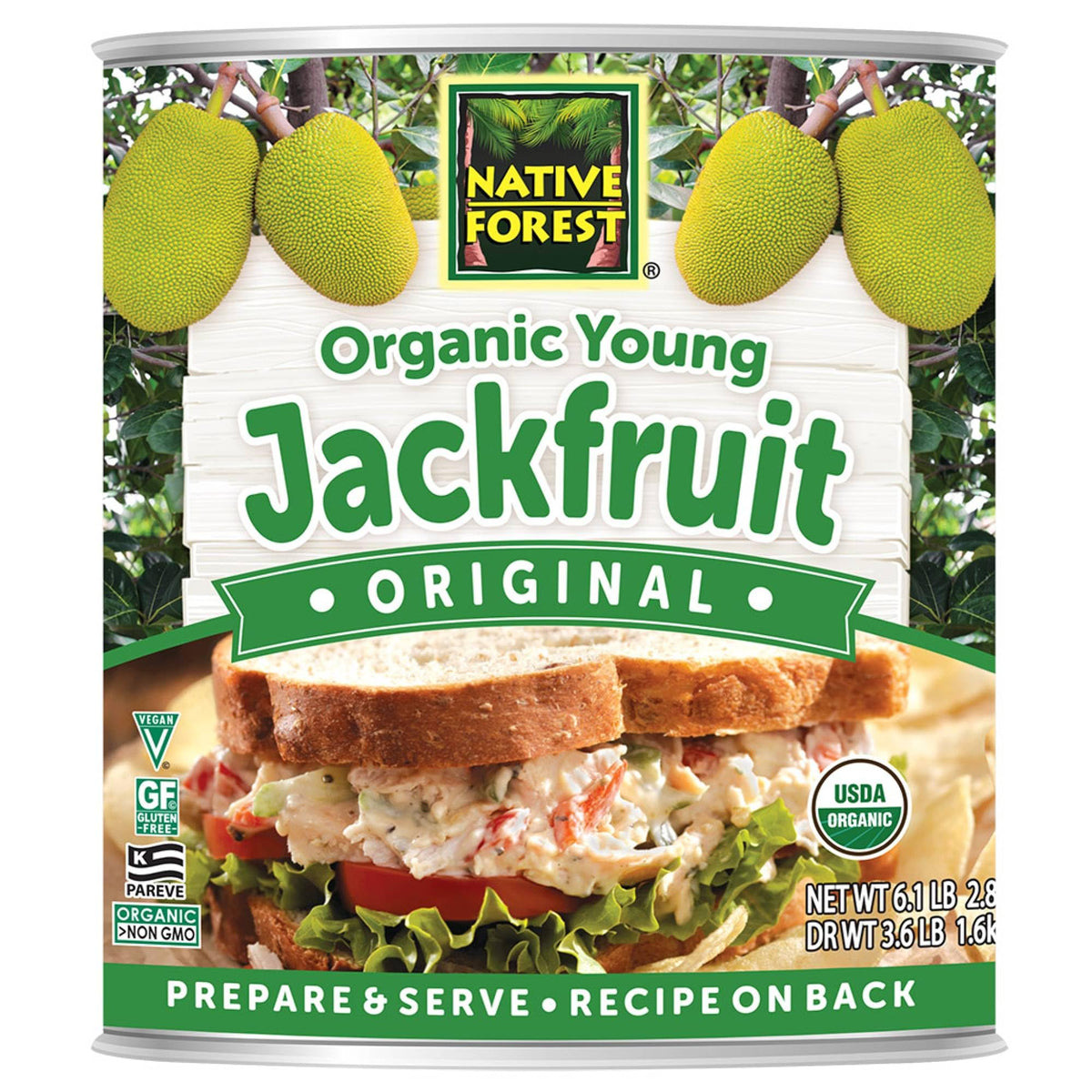 Native Forest Young Jackfruit pack closeup reveals versatile texture for plant-based meals.
