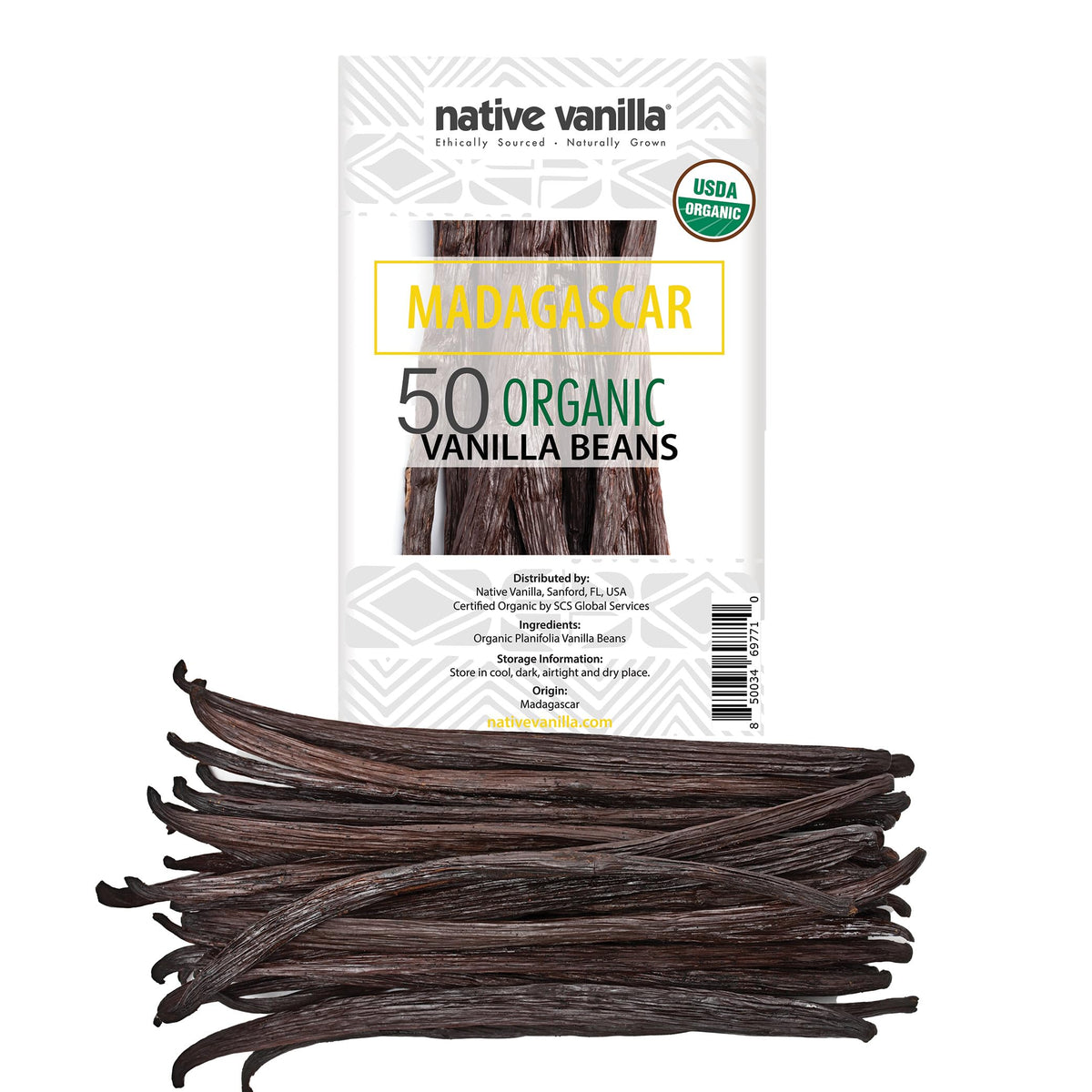 Native Vanilla 50 organic Madagascar vanilla beans ready for baking and infusions