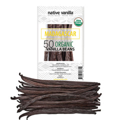 Native Vanilla 50 organic Madagascar vanilla beans ready for baking and infusions