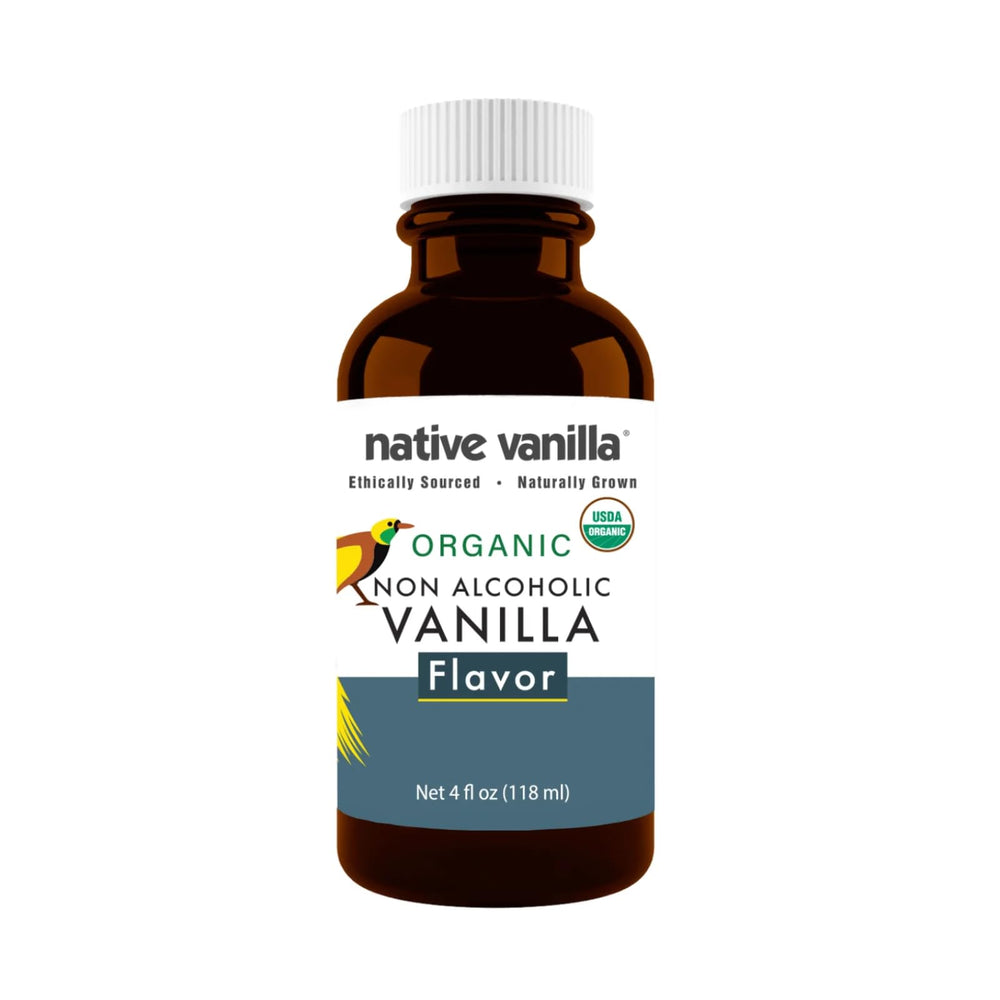 Native Vanilla organic vanilla flavor bottle for rich baking and cooking without alcohol