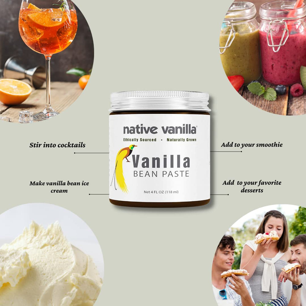 Native Vanilla vanilla bean paste dessert plate conveys indulgent flavor for tarts and custards