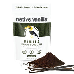 Native Vanilla Vanilla Bean Powder packaging showcases premium aroma for baking.