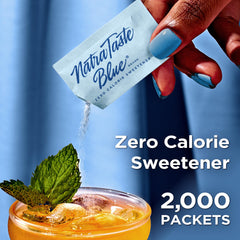 NatraTaste Blue box of packets for convenient gluten-free sweetening.