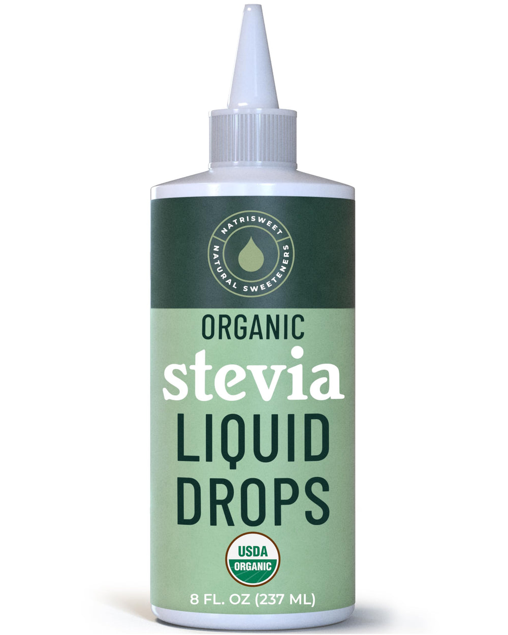 NatriSweet Organic Stevia Liquid Drops bottle for zero-calorie, everyday beverages.