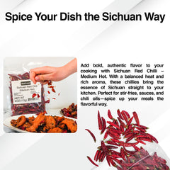 Natruen Szechuan chili pods in bowl, vibrant color enhances sauces and stir-fries.