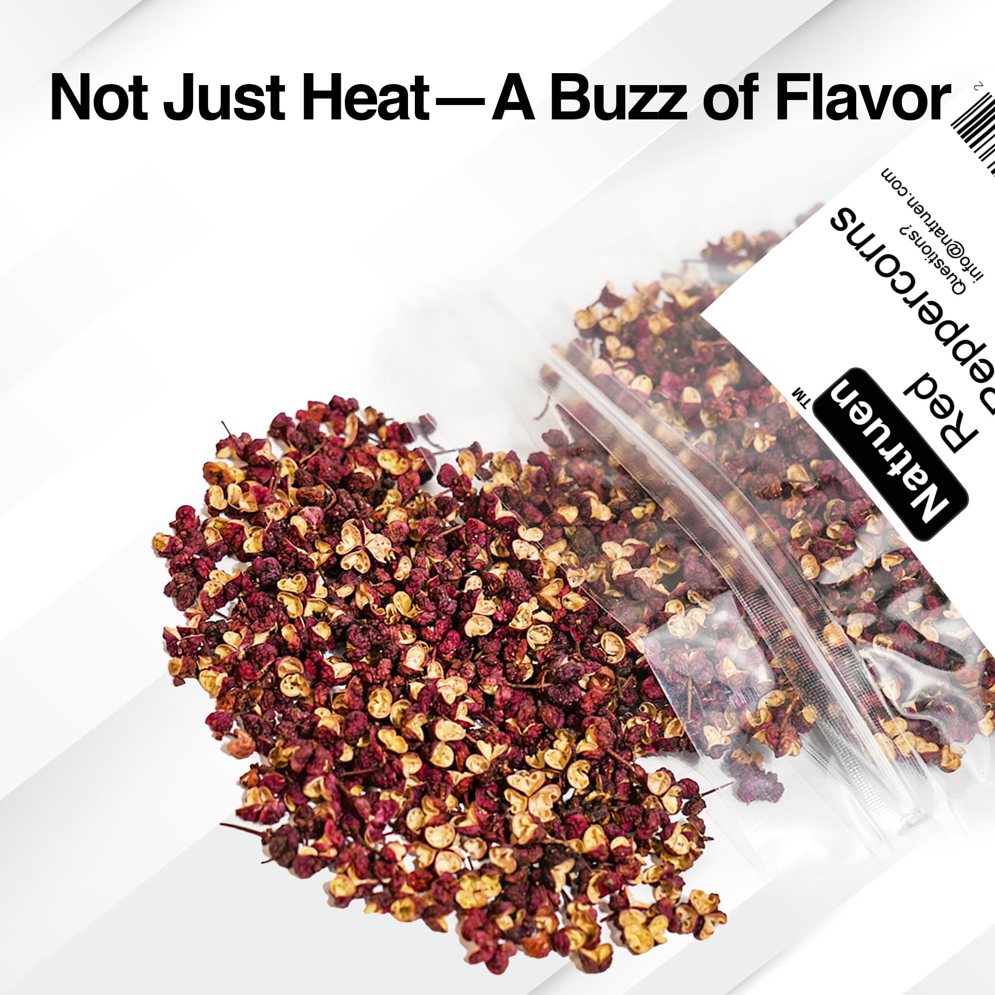 Natruen Szechuan red peppercorns closeup highlights premium aroma and texture.