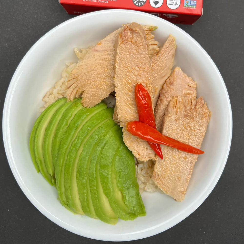 Natural Catch tuna filets with garnish plate showing spice and aroma