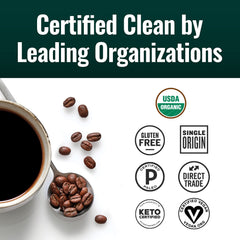 Natural Force Clean Coffee rich aroma rising from a cup, inviting start
