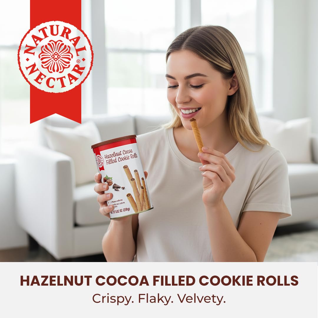 Natural Nectar cookie rolls resealable can preserves freshness and crunch.