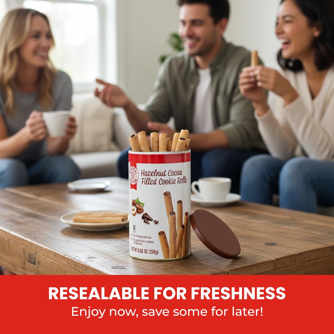 Natural Nectar hazelnut cocoa creme rolls offer a delightful bite for dessert.