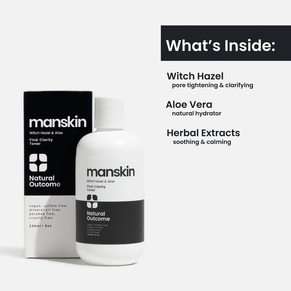 Natural Outcome Man Skin Toner lemon extract adds vitamin C for brighter tones.