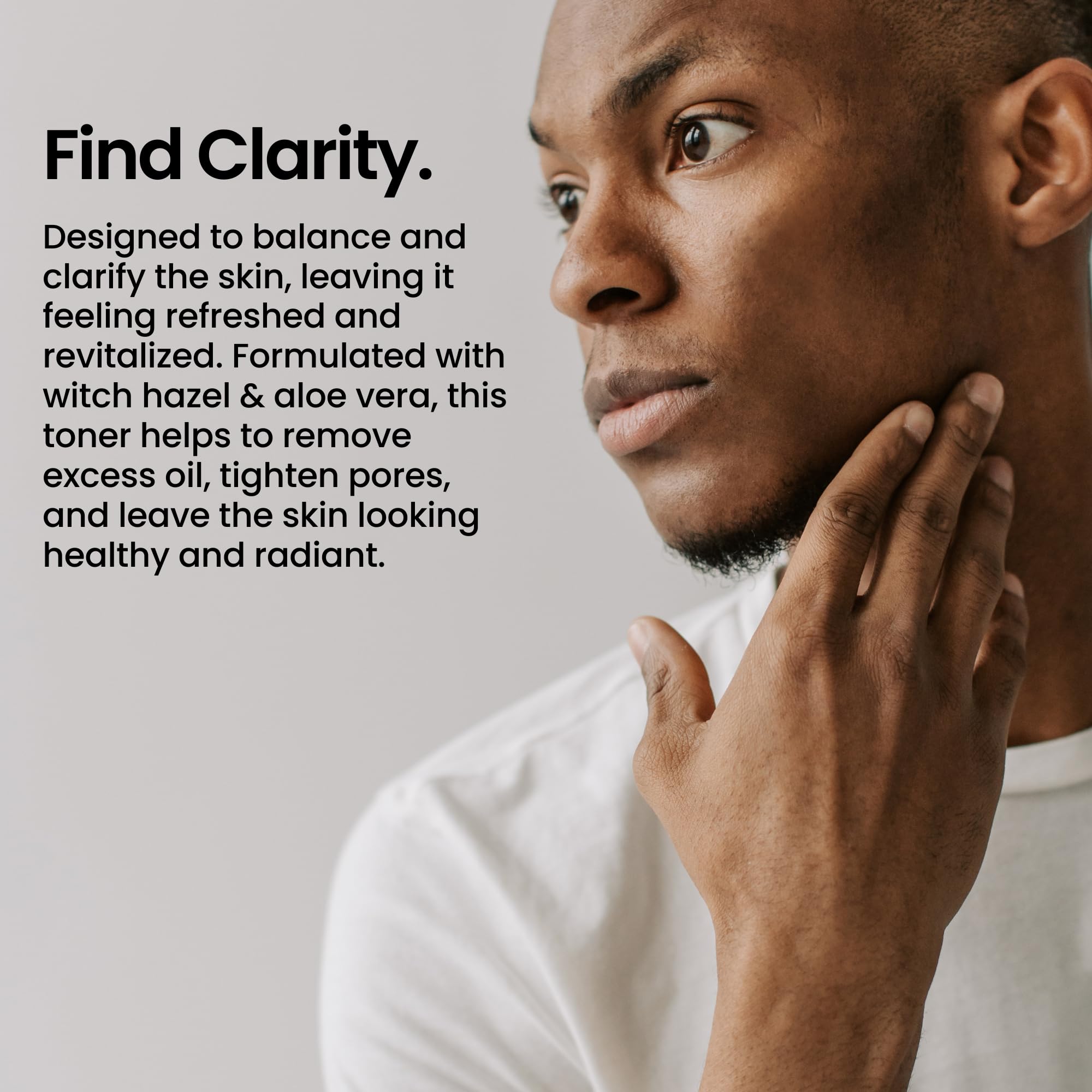 Natural Outcome Man Skin Toner with Witch Hazel promotes balanced, clarified-looking skin.