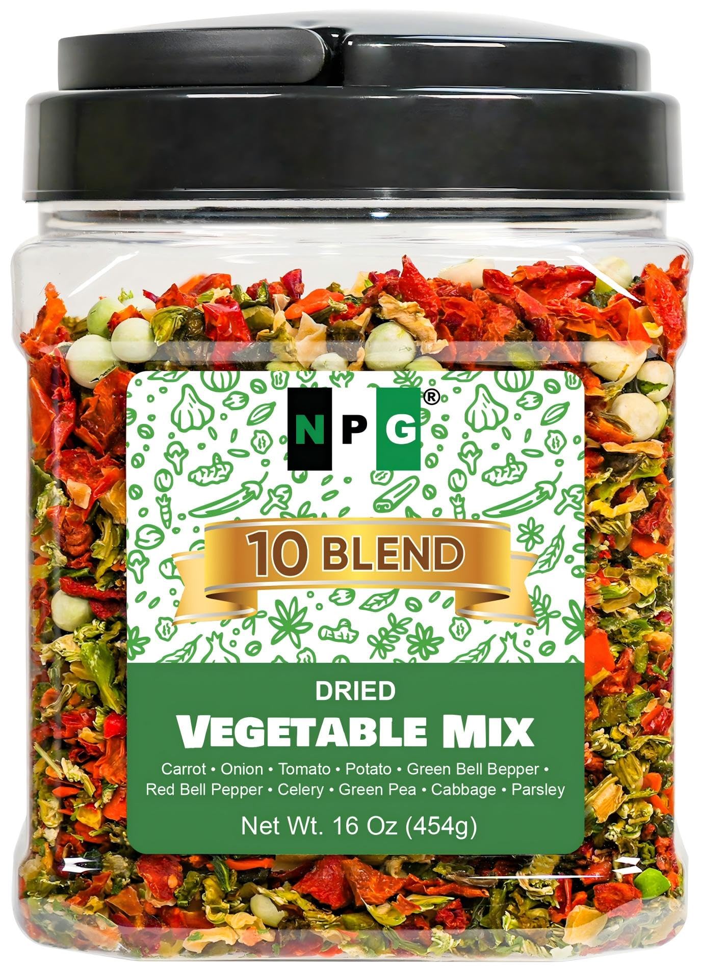 Natural Plus Green dried vegetable mix with bell peppers for vibrant soups and stews