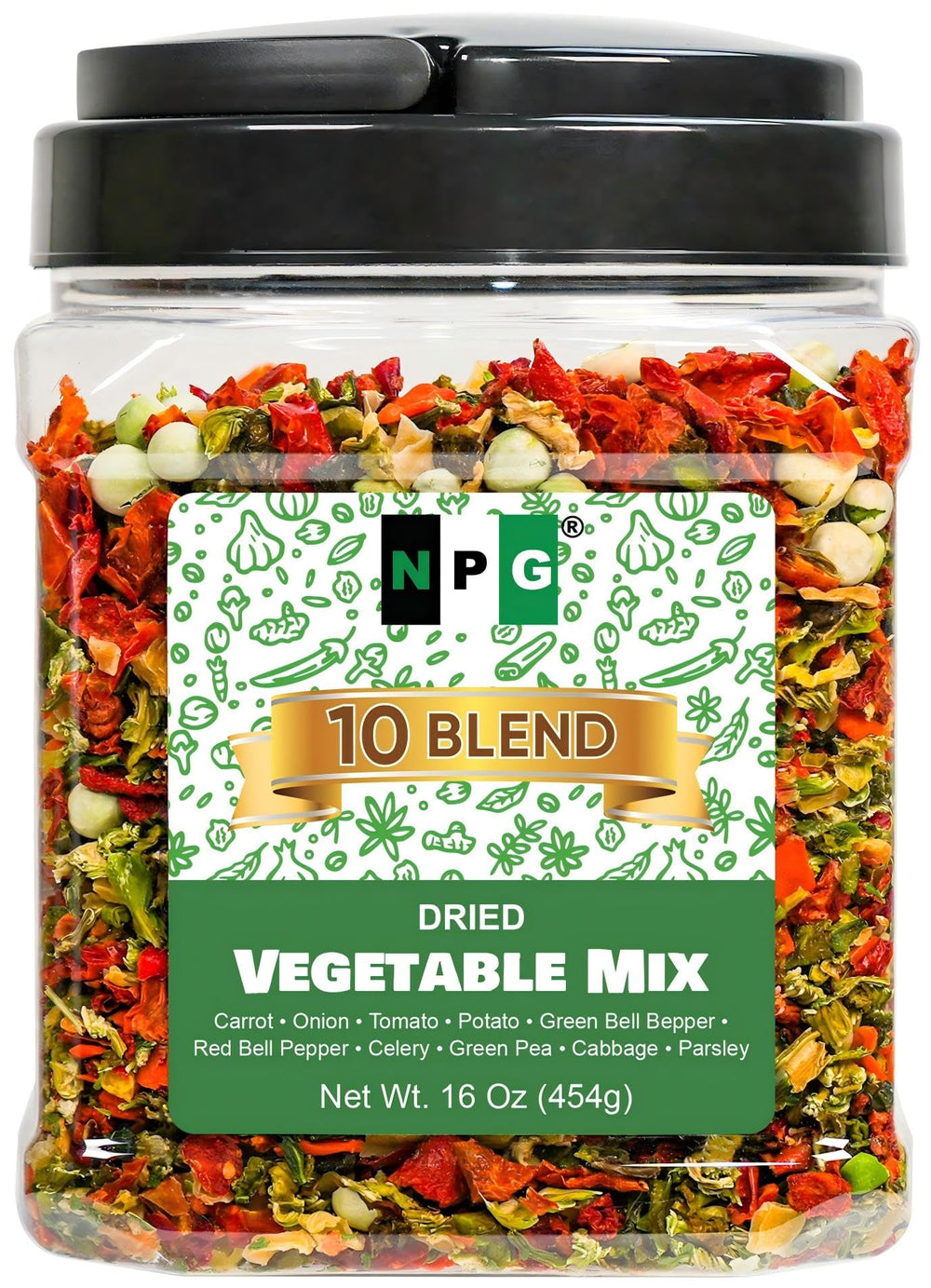 Natural Plus Green dried vegetable mix with bell peppers for vibrant soups and stews