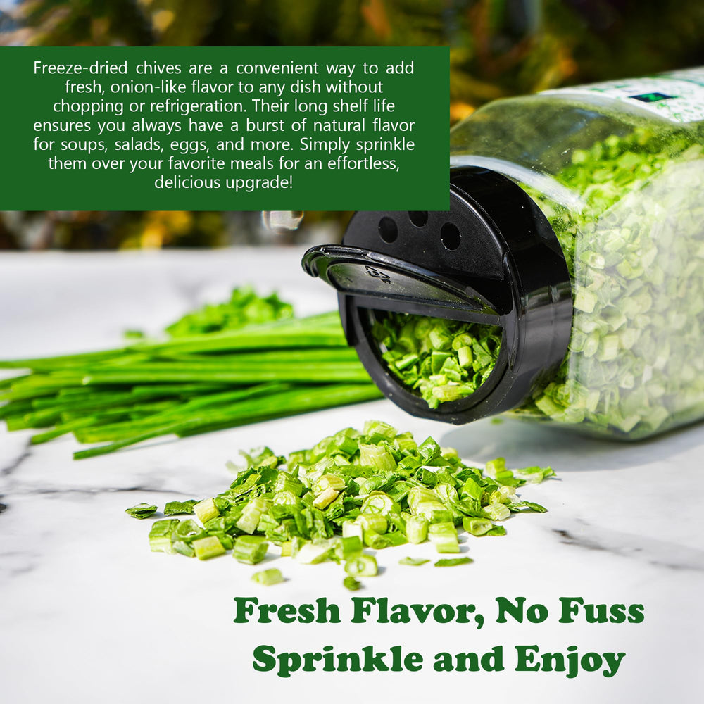 Natural Plus Green NPG chives rehydrating in broth for fresh garden-like taste