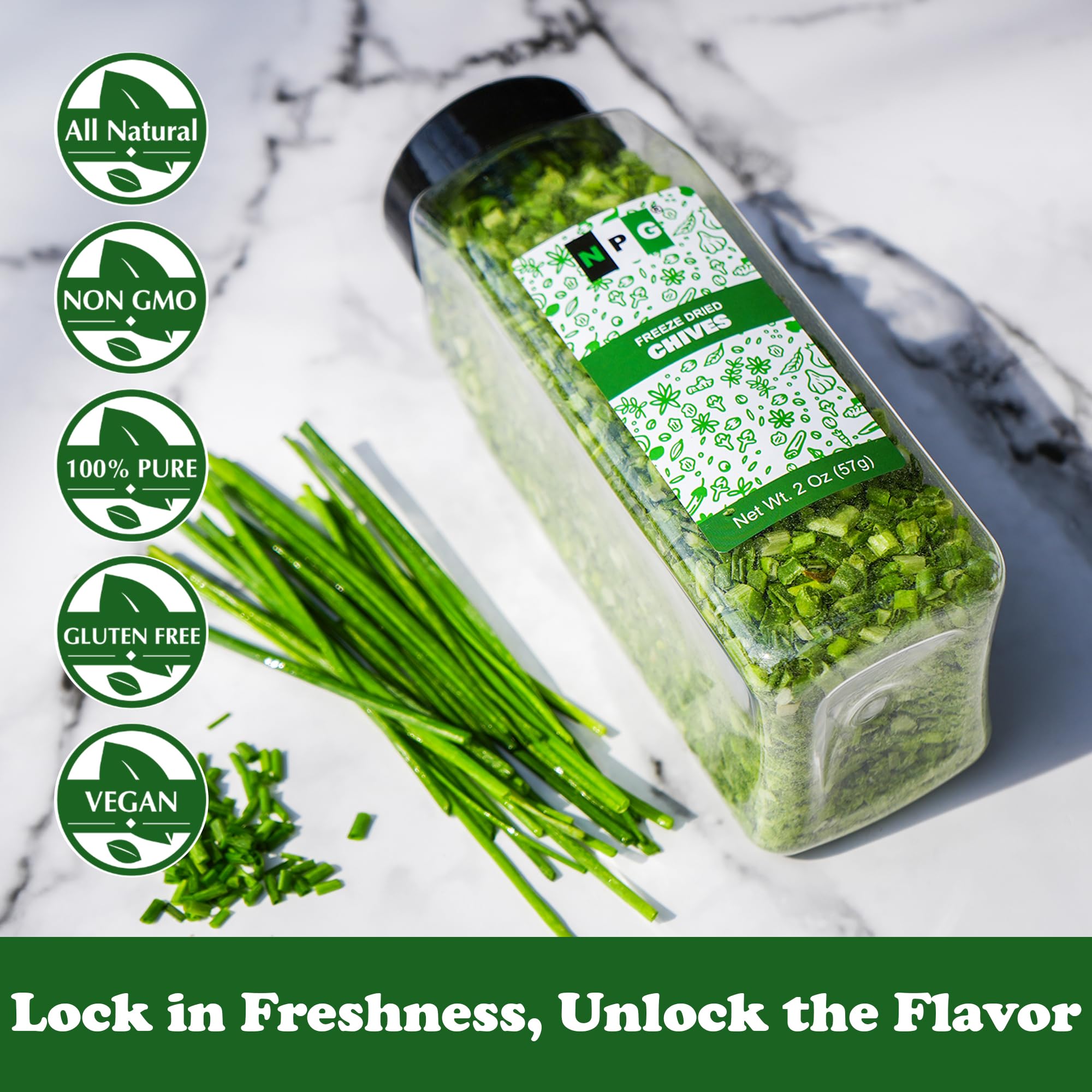 Natural Plus Green NPG garnish on mashed potatoes for easy flavor boost