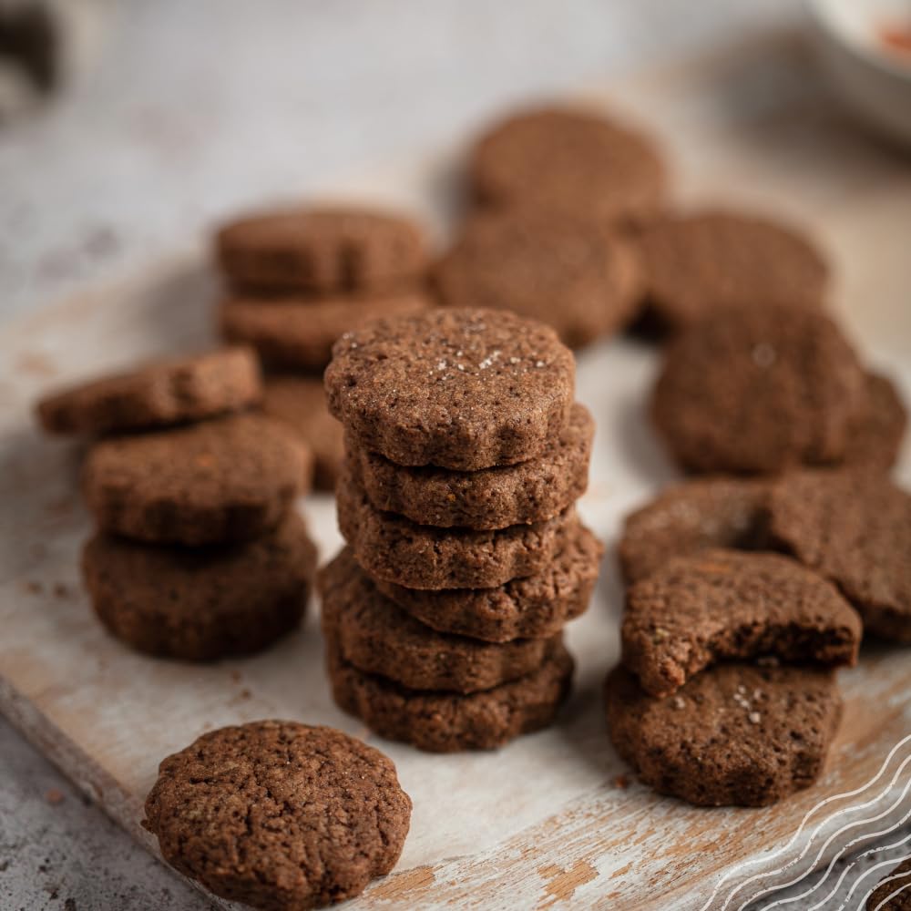 Ingredients arranged with NaturaleBio cacao powder ready to bake.