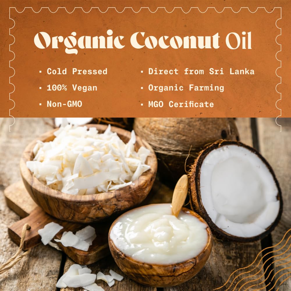 NaturaleBio Virgin Coconut Oil packaging highlights organic vegan quality