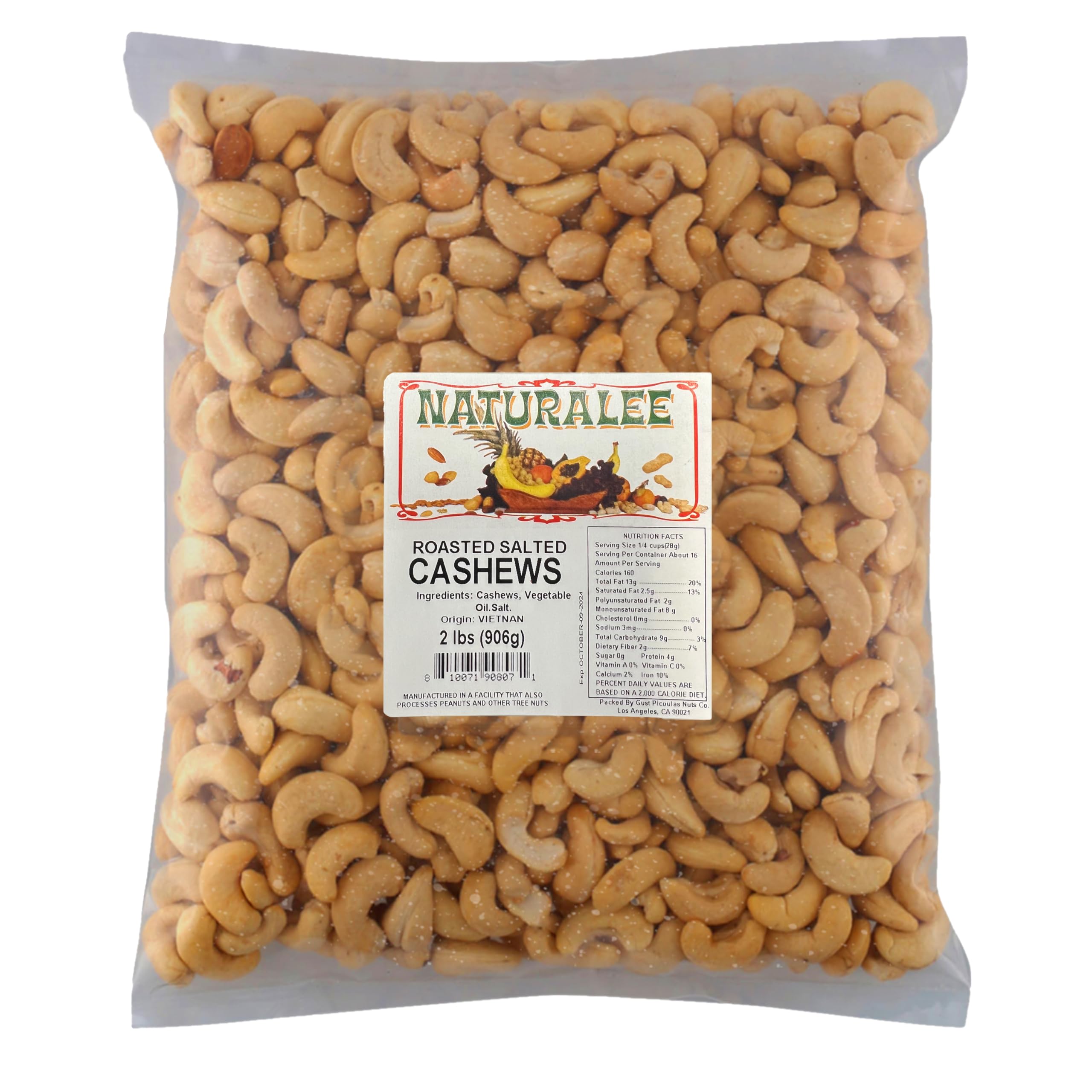 Naturalee cashews roasted and salted in a pack for on-the-go snacking.
