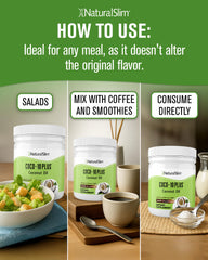 NaturalSlim coconut oil in smoothie bowl demonstrates versatile daily use.