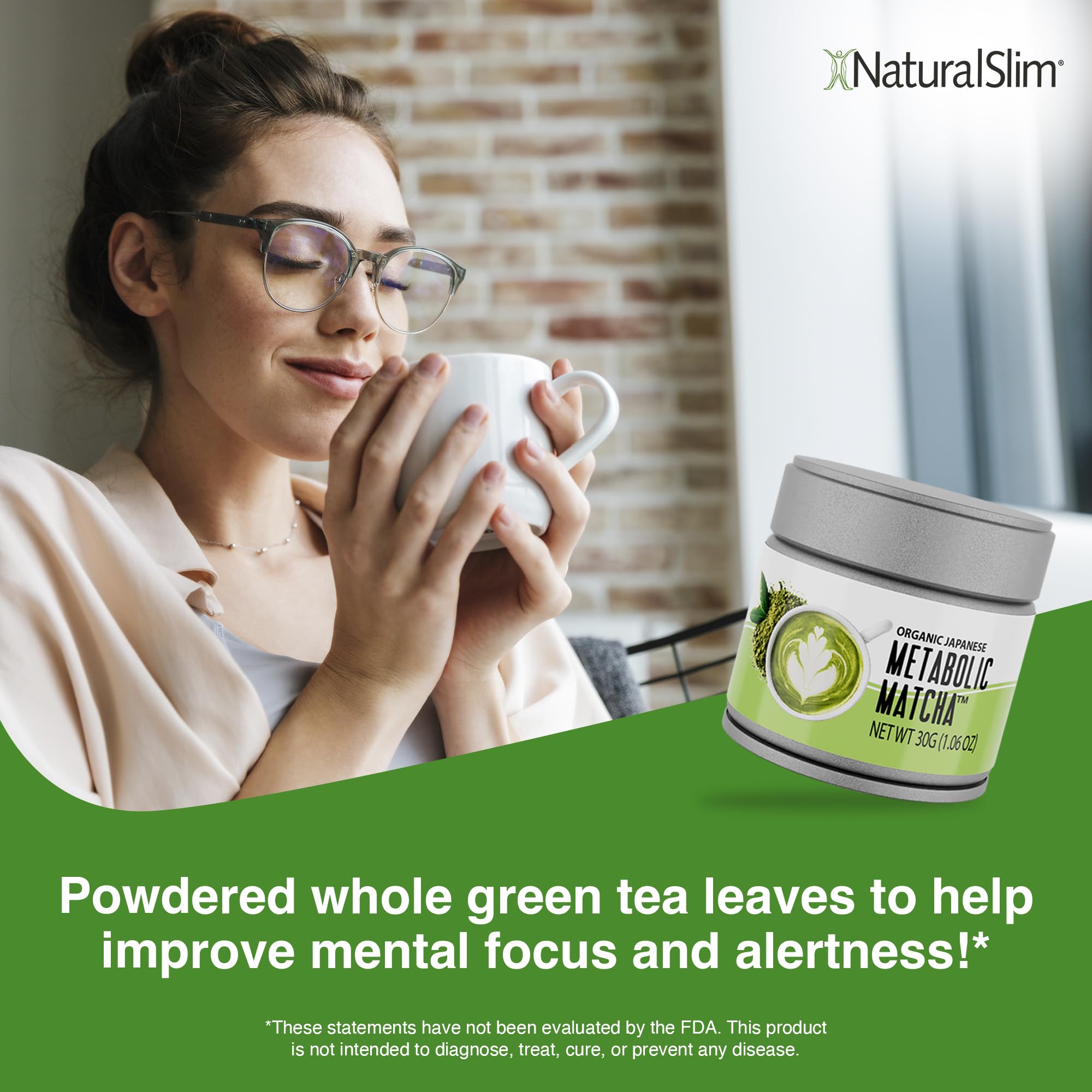 NaturalSlim Japanese Matcha powder dissolving in water for beverages