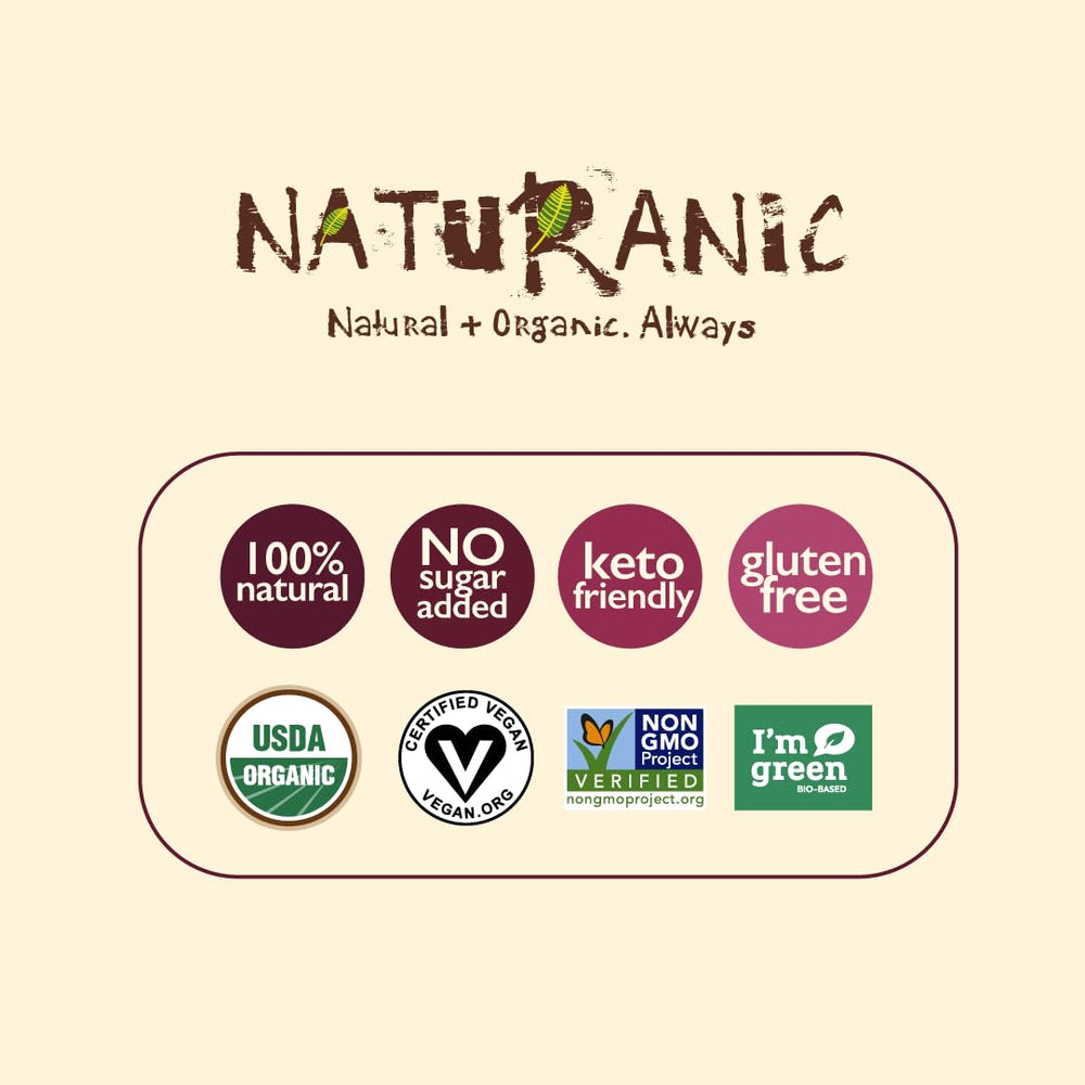 Naturanic Brazilian dark chocolate covered nuts gluten-free vegan label, ideal for dietary needs.