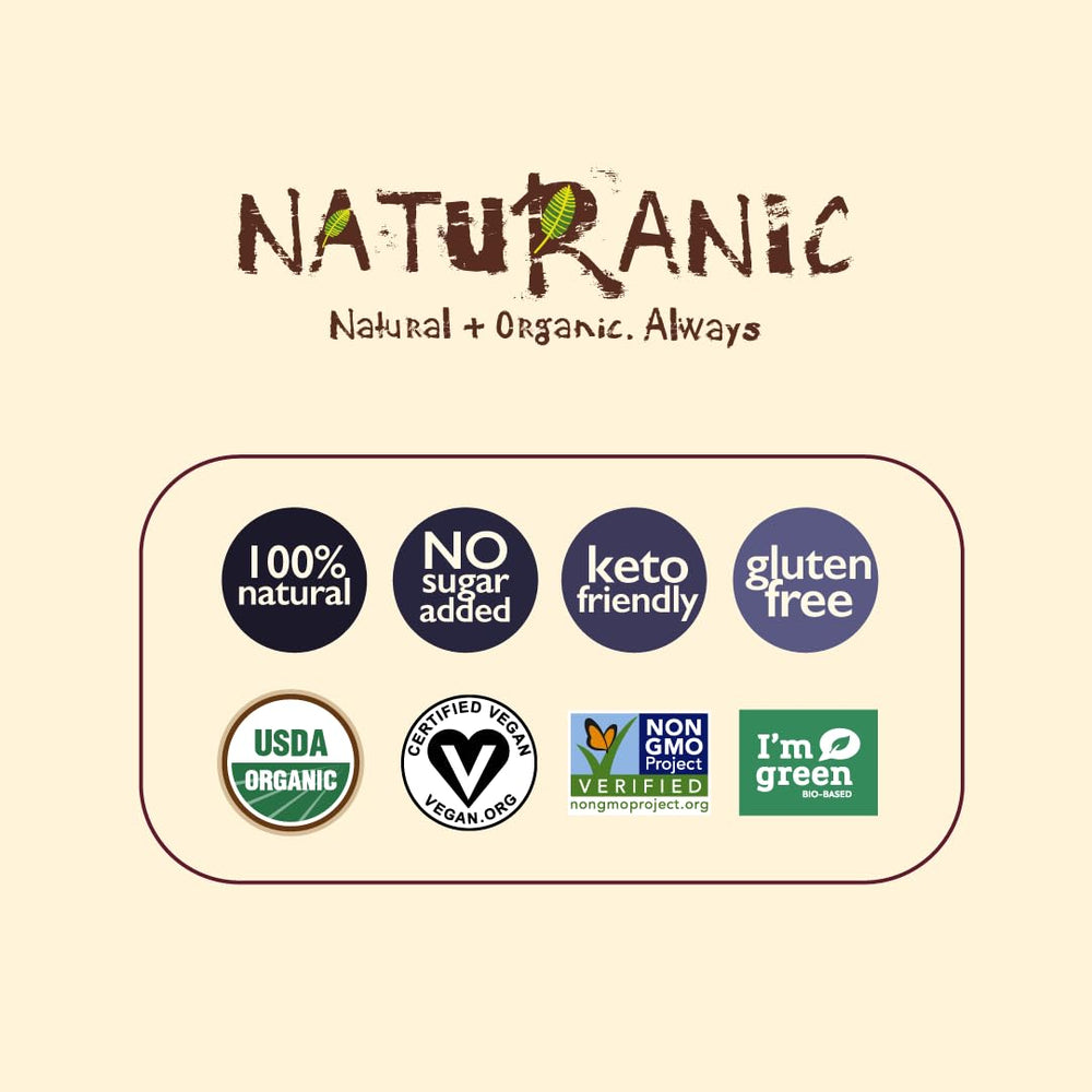 Naturanic organic, non-GMO, gluten-free chocolate made with natural ingredients.