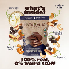 Naturanic sugar-free chocolate close-up with velvety texture.