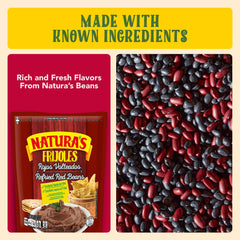Natura's Refried Red Beans burrito assembly, creamy filling wrapped in tortilla.