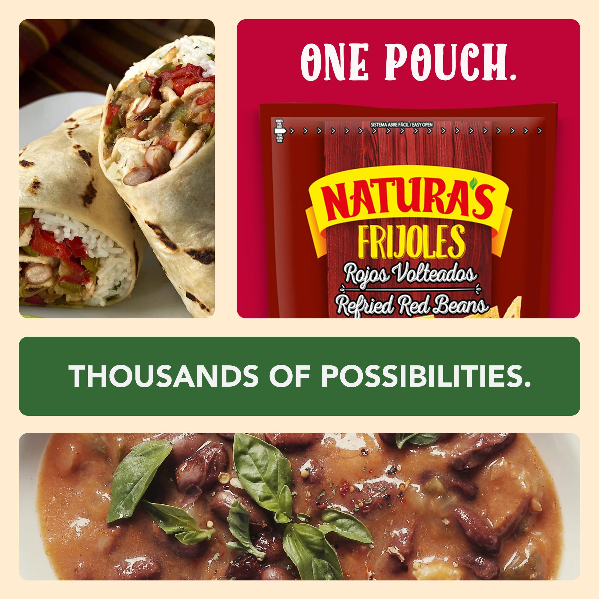 Natura's Refried Red Beans layer dip, ideal base for gatherings.