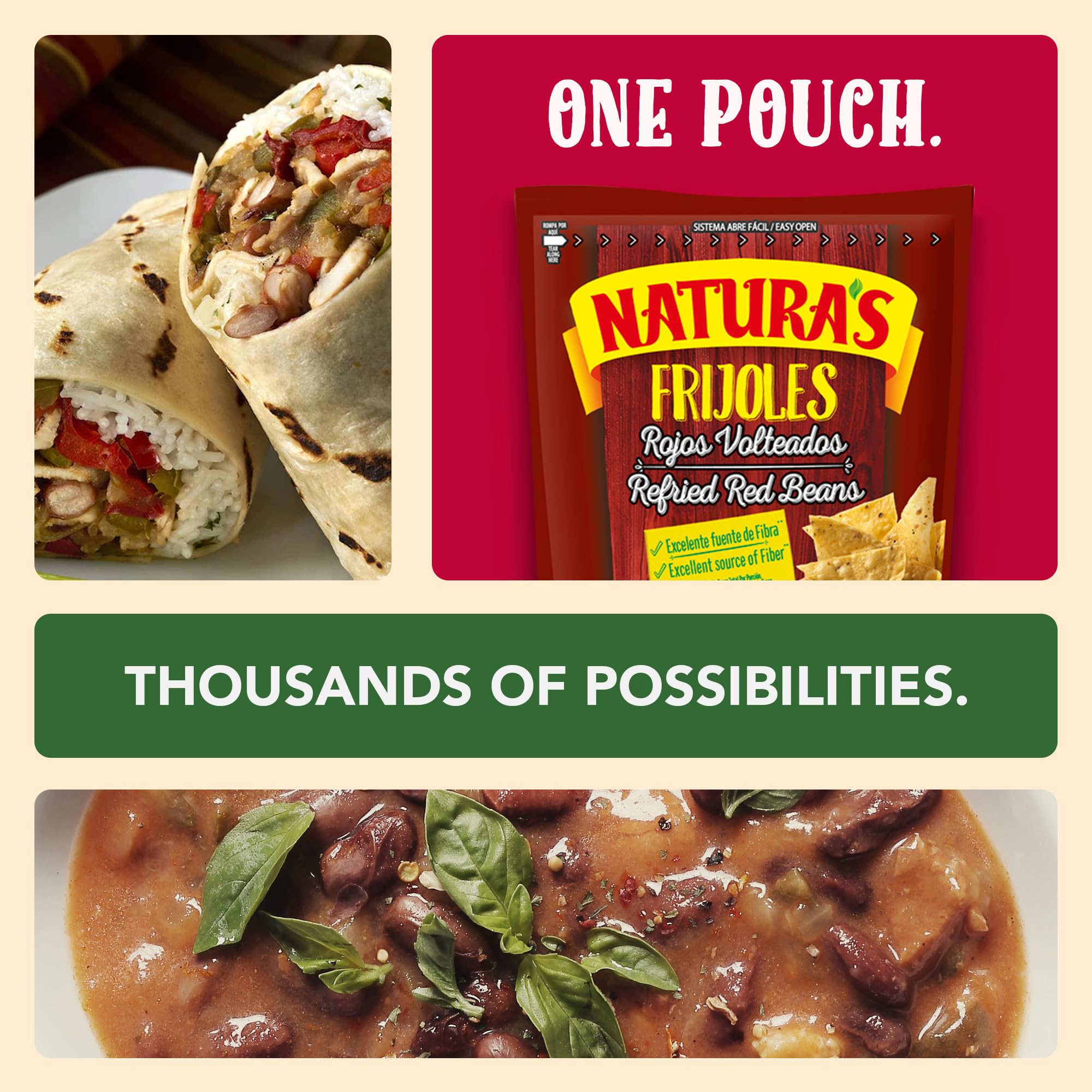 Natura's Refried Red Beans used in layer dips for easy entertaining.