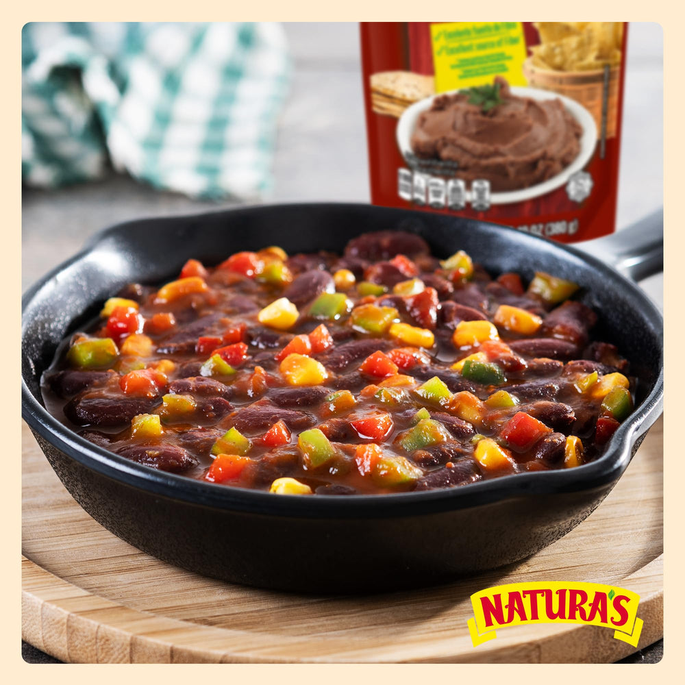 Natura's Refried Red Beans pack of 3 pouches for busy meals.